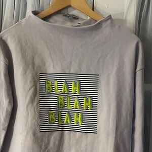 Lisa Todd "Blah Blah Blah" Top Women’s X-Small Purple/Yellow And zip cuffs